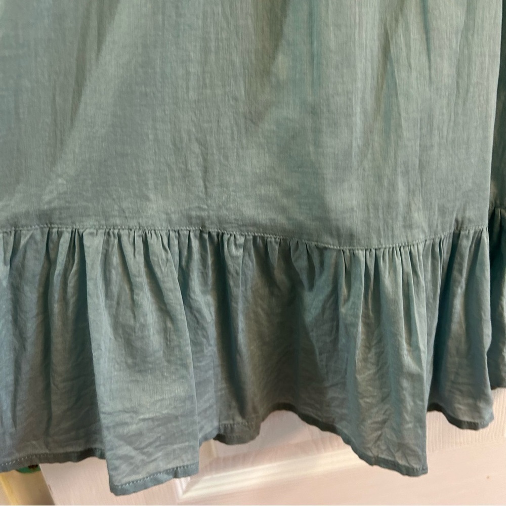 Sundance Pleated Blue Tunic Peasant Cottagecore Cotton Prairie Romantic Sz Med - Picture 6 of 10